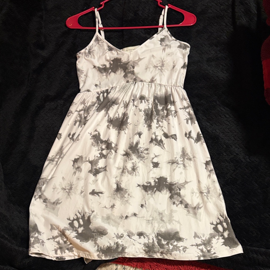White And Gray Tie-Dye Dress
